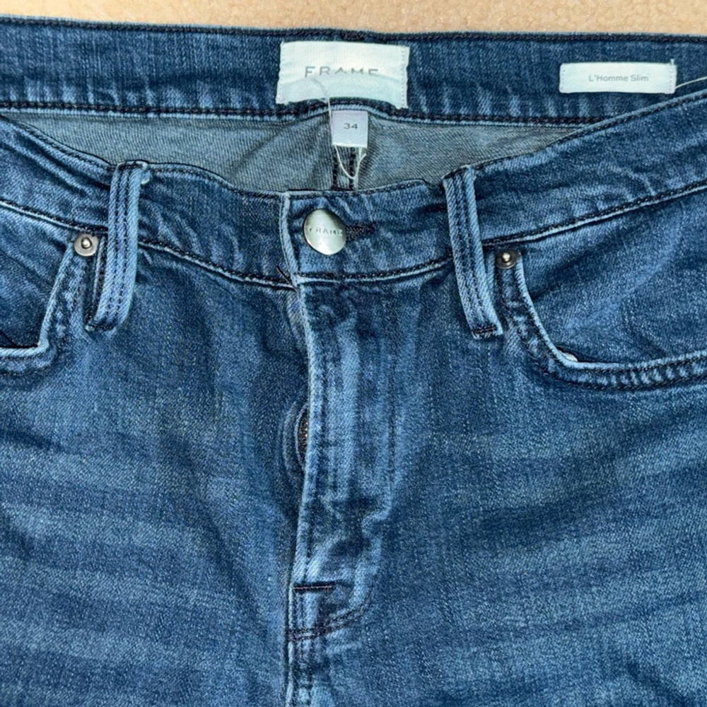Frame Demin L'Homme Slim fit Dark Wash Men's Jeans Size 34 - Picture 3 of 9